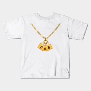 Bitcoin Cool Cryptocurrency Funny Necklace Kids T-Shirt